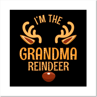 GRANDMA Reindeer Matching Family Christmas Posters and Art